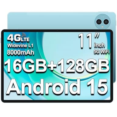 TECLAST P50 Tablet 11 Pollici 90Hz Android 15 Tablets, 16GB RAM+128GB ROM(TF 4TB), Doppio SIM 4G LTE+5GWiFi, 8000mAh, T606 Octa-Core 2GHz CPU, 13MP/GPS/Widevine L1/BT5/OTG/Type-C/3.5MM Jack/Metal-2025