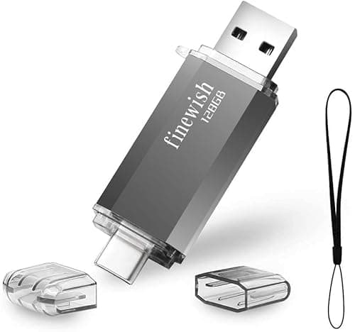 Chiavetta USB Tipo C 128 GB, 2 in 1 Type C Pennetta USB 128 giga USB C Pen Drive 128GB USB C Flash Drive 128GBper PC/New MacBook/Tablet/Smartphone Huawei, Samsung, Xiaomi, Oneplus (Grigio)