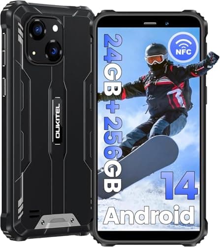 OUKITEL WP32PRO Rugged Smartphone Android 14 (2024), 24GB+256GB/1TB Espandibile, Telefono Indistruttibile Cellulare Robusto, Octa-core, 6300mAh, 6.0" HD+ 20MP+5MP, Face ID/OTG/GPS/4G Dual SIM/NFC