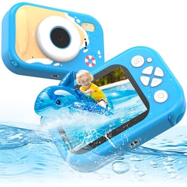Macchina Fotografica Bambini, ULEWAY 2.4" 1080P Macchina Fotografica Subacquea, Fotocamera Digitale Impermeabile Bambini Videocamera con Scheda SD 32G per Bambini 3 4 5 6 7 8 9 10 11 12 anni