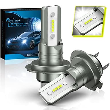 Sycreek H7 LED Lampadine,16000LM 6500K Super Brillante Fari Abbaglianti e Anabbaglianti, Kit Sostituzione Lampada Alogena E Fari Allo Xenon,2 Lampadina H7