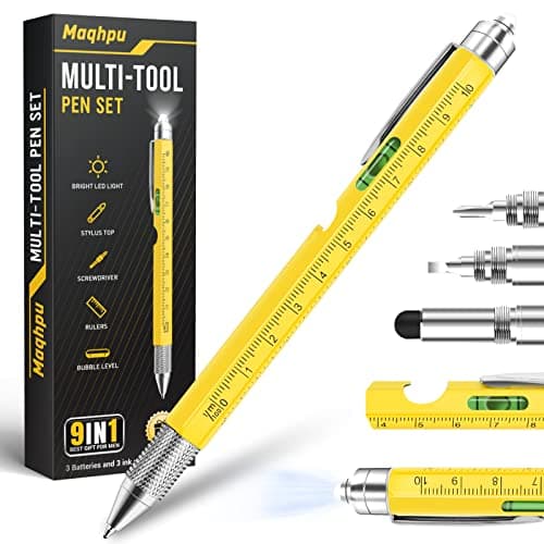 Maqhpu Festa del Papa Idee Regalo, Regalo Uomo, Penna Regalo Multifunzione 9 in 1, Regalo Festa del Papà, Gadget Idee Regalo Uomo Originale, Idee Regalo Pasqua, Regali per la Festa del Papa/Nonno/Lui