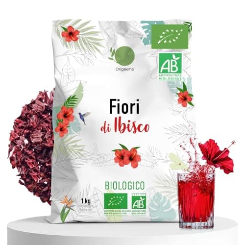 IBISCO BIO 1kg | Fiori di Ibisco per Tisane a Freddo, Karkade Infuso, Infusi Freddi | Tisana Drenante Cura Detox