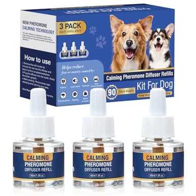 Feromoni Per Cani Calmante Tranquillit Calmanti Cane Calm Antistress Irrequieti Stressati Per Rilassanti E Tranquillanti Ridurre il Comportamento Ansioso 3 xDiffusore Ricariche da 48 Ml Insapore