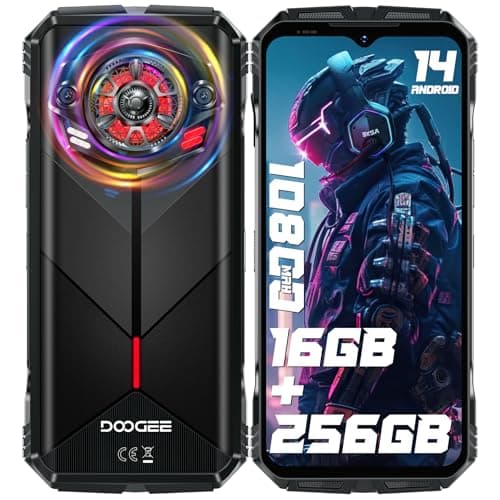 DOOGEE S Punk Rugged Smartphone Android 14 (2024), 16GB+256GB Telefono Indistruttibile, 126dB Speaker/LED Luci, 10800mAh(33W), 6.58" FHD+, 50MP Camera, 4G Dual SIM/NFC, IP68/IP69K Cellulare Antiurto