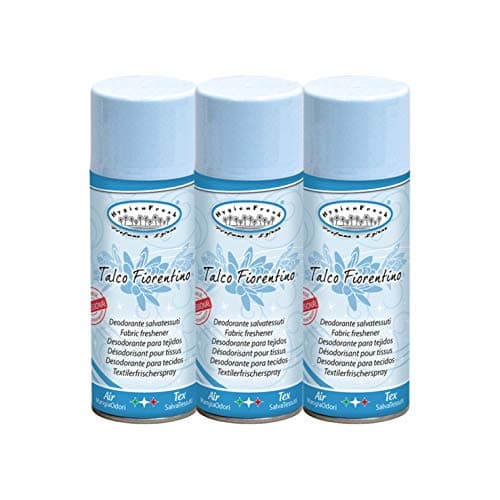 HygienFresh Talco Fiorentino - Spray Deodorante Professionale Tessuti Ambiente Auto Cassetti Scarpe Armadio Profumo Hotel Palestra Accessori Lavanderia - 3 Pezzi 400 ml