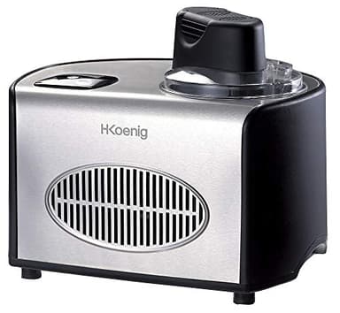 H.Koenig Gelatiera professionale HF250, Gelatiera elettrica 1,5L, refrigerazione, funzione mantenimento del freddo, preparazione rapida, compressore, capiente, 150 W - Yogurt gelato, sorbetto e gelato