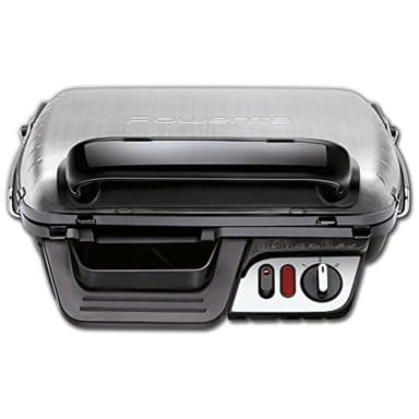 Rowenta Gr3060 Ultra Compact Comfort 600 Bistecchiera Elettrica Multifunzione, 2000 W, con Piastre in Alluminio Antiaderenti e Spia Cottura, Grill, Barbecue e Tostiera, Facile da Pulire