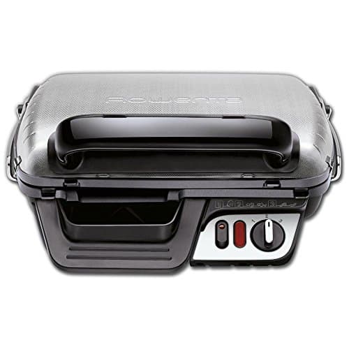 Rowenta Gr3060 Ultra Compact Comfort 600 Bistecchiera Elettrica Multifunzione, 2000 W, con Piastre in Alluminio Antiaderenti e Spia Cottura, Grill, Barbecue e Tostiera, Facile da Pulire