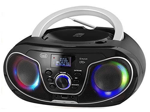 Trevi CMP 588 DAB Stereo Portatile Wireless con Radio Digitale DAB e FM, Boombox con Lettore CD, USB, AUX-IN, Antenna Telescopica, Display ad Alta Leggibilità, Alimentazione a Corrente e Batterie