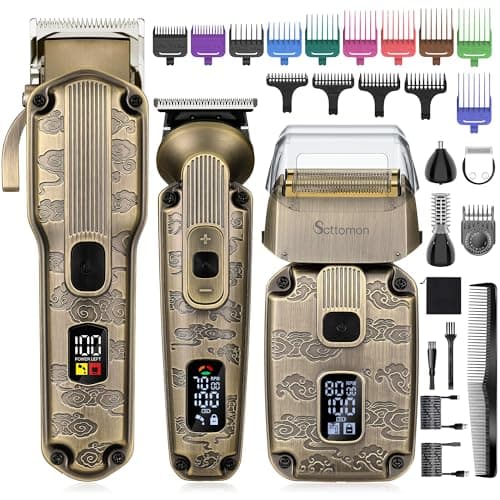 Scttomon Barba Trimmer Kit Capelli Clipper Set Capelli Trimmer Elettrico Foil Rasoio Rasoio per Uomini Taglio Capelli Naso Corpo Trimmer
