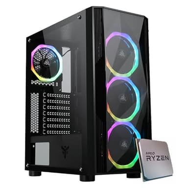 EMCA4 Computer Gaming PC Assemblato Fisso Ryzen 7 5700X - RTX 3060 12GB - SSD M.2 1TB nvme - Ram 32GB DDR4 3200Mhz - 6 ventole RGB - Windows 11