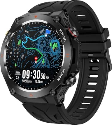 findtime Orologio da polso da uomo e da donna, GPS, orologio militare con bussola, barometro, funzione di telefono, tracker del sonno, fitness, contapassi, orologio sportivo per attività all'aria