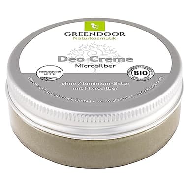 GREENDOOR Crema deodorante micro argento, protezione vegana extra forte, 50 ml, odore di sudore, deodorante senza alluminio/alcool, naturale senza esperimenti sugli animali, dermatologicamente