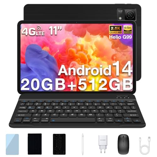 DOOGEE T40 Android 14 Tablet 11 Pollici, Tablet con Tastiera, 20GB RAM+512GB ROM(2TB TF), 8580mAh, MTK G99 Octa-Core, Tablet con Custodia, Mouse e Penna, 4G lte e 5G WiFi/OTG/16MP/GPS/GMS