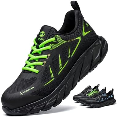 Scarpe Antinfortunistiche Uomo Leggere Scarpe da Lavoro Donna Comodo con Punta in Acciaio Antiscivolo Scarpe Sicurezza Verde 42