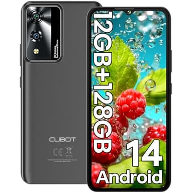CUBOT A10 Smartphone Android 14, 12(4+8) GB+128GB/1TB, Octa-Core, 6.56" HD+/90Hz Display Telefono Cellulare, 48MP+16MP Fotocamera, 5100mAh, Dual SIM 4G Telefoni Offerta, Face ID/GPS/3.5mm Jack (Nero)