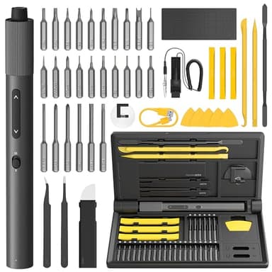 HOTO Cacciaviti Precisione Professionali 48 in 1 Set, Mini Kit di Cacciavite Portatile con Luce LED, Kit Smontaggio e Riparazione per Occhiali, Orologio, Phone, Laptop, Fotocamera, Elettronica