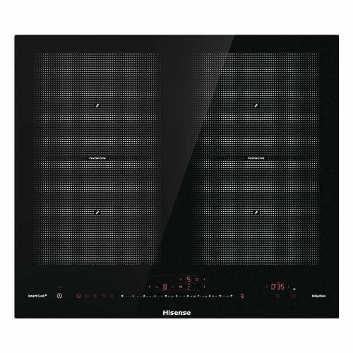Hisense I6456CB - Placca a induzione, 4 zoni, zona flessibile, design Minimalistro, piano di lavoro da 60 cm, blocco per bambini, resistente ai graffi con finitura smussata