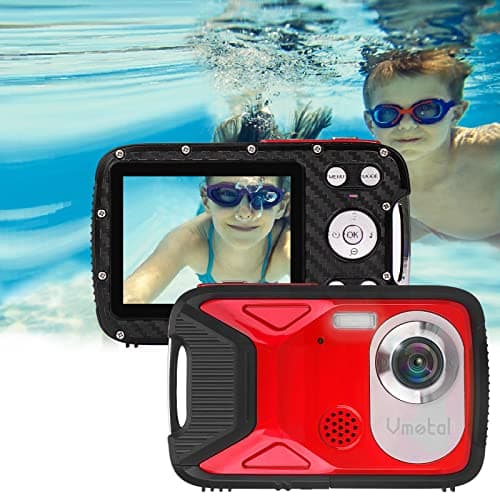 GDC8026 Fotocamera digitale impermeabile/Zoom digitale 8x / 21 MP/FHD 1080P /Schermo LCD TFT da 2,8"/ Telecamera subacquea per bambini/Adolescenti/Studenti/Principianti/Anziani (Rosso)