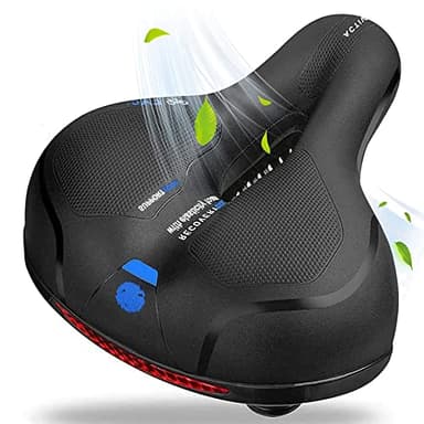 Sella per Bicicletta Comoda, Sellino da Bici in Memory Foam per Uomo e Donna, Ampio Cuscino da Bicicletta Adatto a Bici Da Strada, City Bike, Mountain Bike (Bleu)