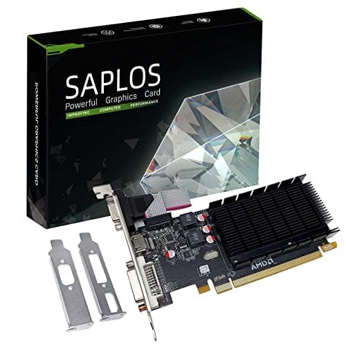 SAPLOS Radeon HD 5450 Scheda Video, 2GB GDDR3 64-bit, Low Profile, DVI-I HDMI VGA, PCI Express x16, Video Card for PC, Computer GPU, DirectX 11