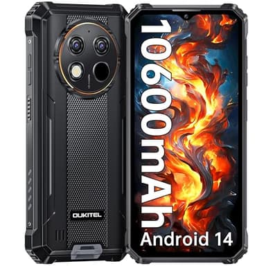 OUKITEL WP28S Rugged Smartphone 10600mAh - Android 14 6.52" HD - 16 (4+12) GB RAM + 128GB ROM Telefono Indistruttibile, 13MP+5MP Cellulare Impermeabile IP68 /Dual SIM 4G/Face ID/NFC/OTG/GPS Nero