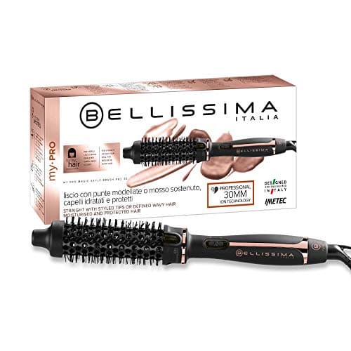 Bellissima My Pro Imetec Magic Style Brush P2 30 Spazzola Riscaldata, Capelli Liscio Effetto Naturale/Mosso Sostenuto, Diametro 30 mm, Tecnologia a Ioni, Rivestimento Ceramica