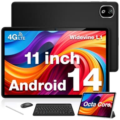 DOOGEE T30E Android 14 Tablet 11 Pollici, 4G lte e 5G WiFi, 9GB RAM +128GB ROM (1TB TF), 8000mAh, Octa-Core, 13MP+5MP, Tablet PC con Bluetooth Tastiera, Custodia, Mouse e Penna, OTG/GPS/Widevine L1