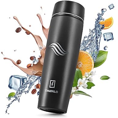 TAVIALO Bottiglia Borraccia Termica 460Ml. Pratica, Elegante e Lavabile in Lavastoviglie. Bottiglia Thermos dal design e qualità superiori
