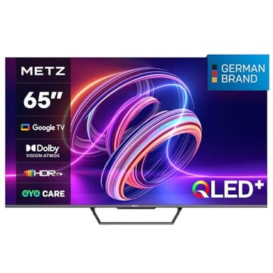 METZ Smart TV, MQD7500Z, 65" (164 cm), QLED, 4K UHD, HDR 10, Google TV, HDMI e USB, Sottile, Moderno, Nero