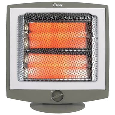 Bimar HR319 Stufa Radiante al Quarzo per Uso Individuale, Stufetta Elettrica a Basso Consumo 600W, Stufa al Quarzo 2 Resistenze e 2 Potenze di Riscaldamento, Radiatore Portatile