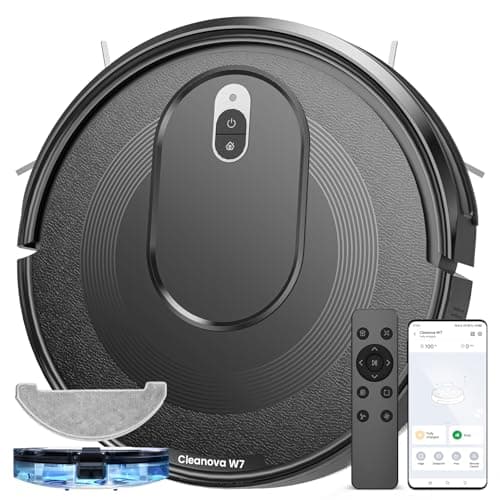 Vexilar W7 Robot Aspirapolvere Lavapavimenti 4000Pa,Serbatoio Acqua Elettrico 3 In 1,Aspirapolvere Robot Lavapavimenti con Mappatura,Controllo SIRI/APP/Alexa/IFTTT