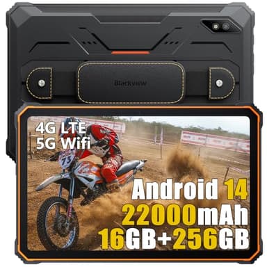 Tablet Rugged 2025 Blackview Active 8 Pro, MTK G99 16GB+256GB Tablet Android 14, 10.4“ FHD+, 22000mAh Tablet PC robusto, 48MP+16MP, 4 Lautsprecher, IP68 Wasserdicht Tablet Dual 4G LTE/ 5G WiFi/OTG/GPS