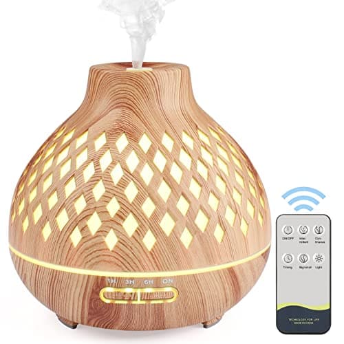 Czemo 400ml Diffusore di Oli Essenziali Ultrasuoni Diffusore di Aroma con Telecomando, Aromaterapia Elettrico Profumatore per Ambienti, Casa, Yoga