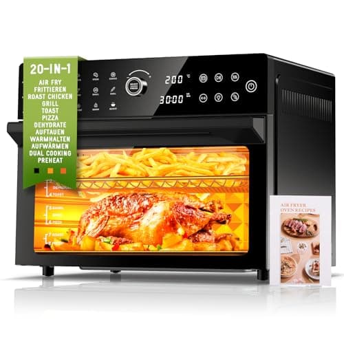 Friggitrice ad Aria Calda 30L Forno ad Aria XXL con Touch Screen a LED,Fornetto Elettrico con 20 Programmi e Due Modalità di Cottura, Friggitrice ad Aria Calda 1800W Forno Friggitrice ad Aria,Timer 8h