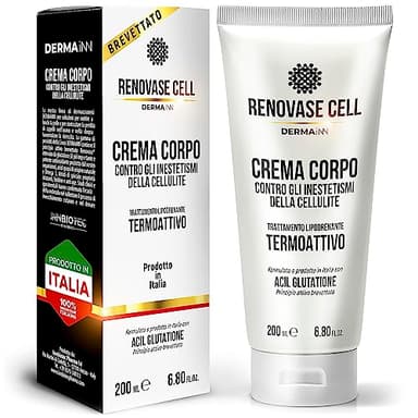 Renovase Cell - Crema Anticellulite Forte - Effetto Caldo - Trattamento Liporiducente E Drenante – Crema Rassodante Corpo Forte - Anticellulite Gambe e Glutei