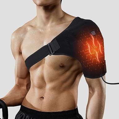 Fascia riscaldante per spalle – 3 velocità regolabile con temperatura impostata per terapia calda e fredda, sollievo dal dolore alla spalla