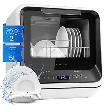 Klarstein Amazonia - Lavastoviglie Piccola, 6 Programmi, Mini Lavastoviglie Consumo Ridotto, Display LED, Touch, Lavastoviglie Portatile Ideale per Vacanze e Campeggio, Amazonia Mini, Nero