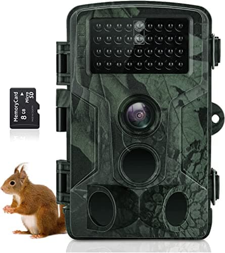 SUNTEKCAM Fototrappola Fotocamera Caccia 50MP 4K, Fototrappole IP66 Impermeabile, Grandangolare 120 ° Fototrappola Infrarossi Invisibili con SD da 32 GB