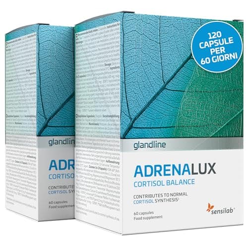 Cortisol blocker con Ashwagandha e Rhodiola Rosea con Magnesio, Pepe Nero e Vitamina B6 - Cortisolo - Contro Ansia e Stress - 120 Capsule, Adrenalux Sensilab