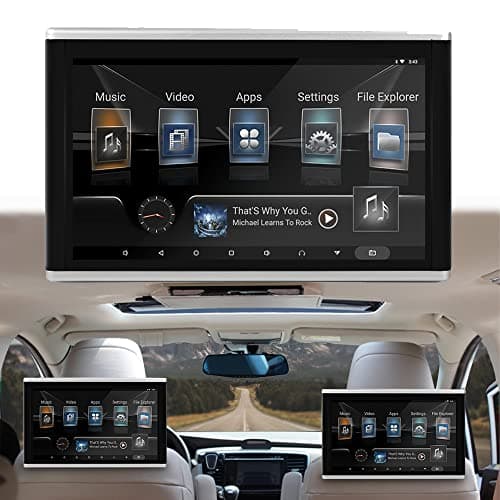 Lettore video WiFi poggiatesta per auto, monitor TV per sedile posteriore dell'auto Android 9.0 con staffa di montaggio, monitor multimediale touch screen IPS, supporto video HD 1080P