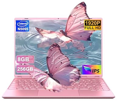 NOTODD PC Portatile Computer Portatile Notebook 14 Pollici N5095 (fino a 2.9 GHz), Laptop Win11 8GB 256GB SSD 1TB Estensioni丨2.4G+5G WIFI 丨Ventola Raffreddamento Schermo丨1920 * 1200 2K FHD-Pink
