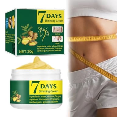 Crema Dimagrante per 7 Giorni,Crema Anticellulite,Cellulite Crema,Crema Anticellulite Snellente Rassodante,Crema Allo Zenzero,Crema Calda,Crema Dimagrante Brucia Grassi Anticellulite,30g