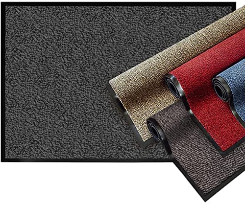 Zerbino Asciugapassi Antiscivolo Antinciampo Tessitura Morbida Retro Gommato Varie Misure 100% Made in Italy tappeto asciugapasso (ANTRACITE, 90x120 Cm)