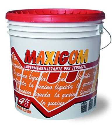 LAIV MAXIGOM PEDONABILE – Guaina Liquida Impermeabilizzante Acrilica, Per Terrazzi E Superfici Pedonabili, Consistenza Cremosa E Pellicola Gommosa, Spessore Consigliato 0,4 Mm, Rapida Asciugatura