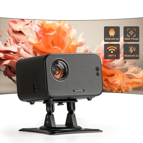 [App Android e messa a fuoco automatica] Mini Proiettore Portatile, Xuanpad Proiettore Bluetooth Wifi6, Correzione Trapezio Automatica, Videoproiettore 1080P Supporta 4K, Home Cinema per Ios/Android