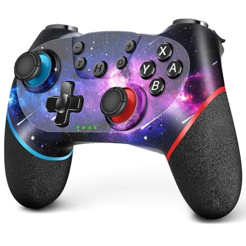 AceGamer Controller per Switch per Switch/OLED/Lite/PC con funzione sveglia con un solo tasto/doppia vibrazione/Pulsante Programmabile/Joystick di Hall (galassia)