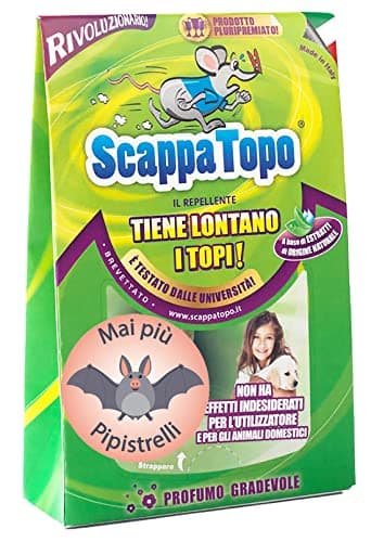 SCAPPATOPO IL BIO-REPELLENTE Pipistrelli 2 pezzi. Repellente Ecologico – Liberi dai pipistrelli in Modo Naturale - L’Unico! Allontana i pipistrelli con la forza della Natura.