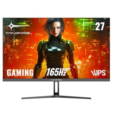Minifire Monitor Gaming 27" FHD 165Hz, IPS, 1ms, Adaptive Sync, 100% sRGB,Mmonitor per computer da gioco, Schermo PC Anti-Flicker & Less Blue Light, 2xHDMI 2.0/1xDP 1.4 Port(MFG27F2 cavo HDMI inclusi)
